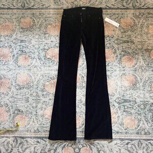The Hudson Drew Mid-rise Bootcut Velvet Jeans in Black Star